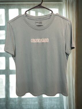 Calvin Klein Pale Blue Short Sleeve Logo Tee